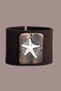 Bronze silver starfish bracelet close up