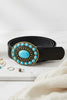 Western Sky buckle belt with turquoise concho detail