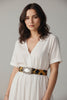 Animal print cinch belt detail
