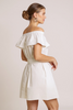 Off-shoulder ruffle dress with waist sash