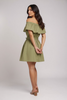 Self sash ruffle off-shoulder mini dress