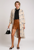 Button-down zebra print satin midi dress