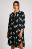 Zebra print satin midi dress with high-low hem