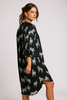 Zebra print button-down midi dress