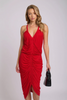 Sleeveless ruched bodycon midi dress