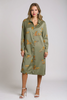 Leopard print button-down midi dress