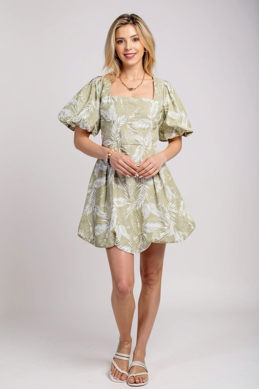 PALM LEAF DREAM MINI DRESS