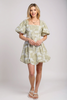 Leaf print mini dress by Mandalay and Company