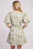 Leaf printed short sleeve mini dress