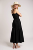 Black smocked bodice maxi dress