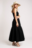 Black smocked maxi dress