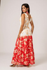 Sleeveless V-neck color block maxi dress
