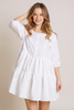 Tiered shirt dress in poly-cotton blend