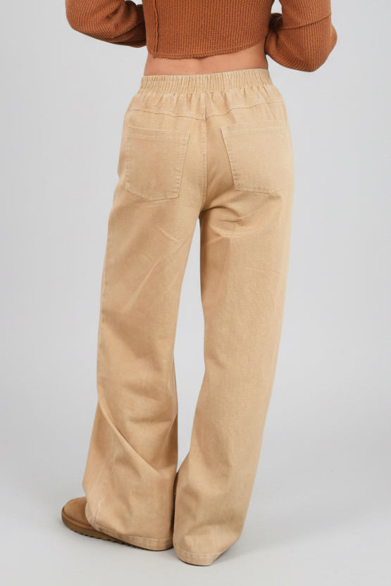 Black cotton wide-leg pants, relaxed all-day comfort look
