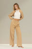 Black elastic-waist wide-leg pants in flowy cotton fabric