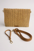 Feathered Whimsy Hand Designed Layered Straw Envelope Clutch / Crossbody Purse
