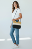 Colorful handmade straw tote bag