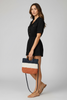 Modwoven straw tote bag front view