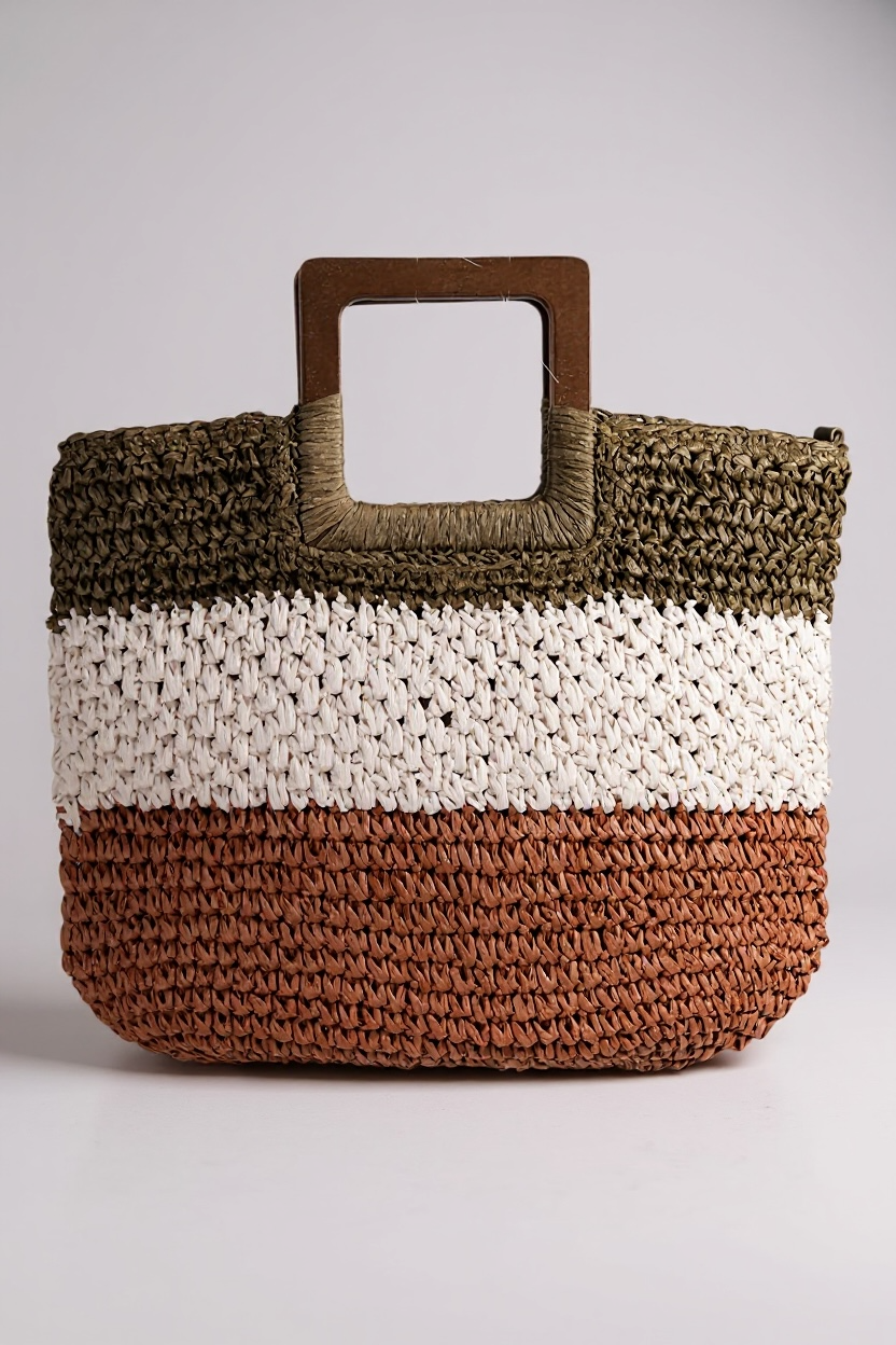 MODWOVEN TRIO COLOR HANDMADE STRAW BRAIDED BAG