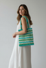 Bali wooden beaded tote bag artisanal