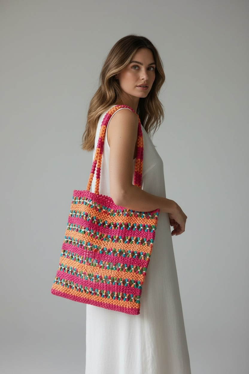 BALI WOODEN BEADSCAPE BAG