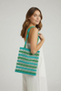 Natural wooden bead tote bag