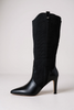 Stiletto boots with embroidered details