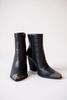 Etched western noir boot with block heel
