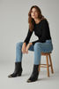 Silver-tip etched noir western boot