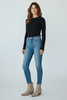 Faux suede block heel ankle boot