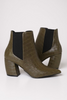 Croc texture block heel boot back view