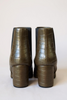 Block heel croc embossed bootie