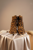 Faux suede leopard print boot side view
