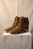 Chloe leopard faux suede cutout ankle booties