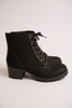 Combat block heel boot back view