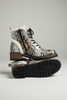 Wild Edge shearling snakeskin combat lace boot