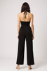 Black halter wide-leg jumpsuit side view