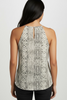 Black and cream snake print halter top styled