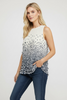 Butterfly Whisper 3D plisse tank top front view