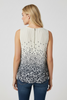 3D plisse tank top in blue and white butterfly