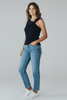 Twist neck slinky tank top
