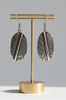 Kashi antique silver leaf earring