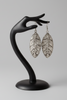 Kashi antique silver feather earrings