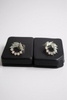 Gold-dipped CZ cluster stud earrings