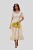 Embroidered jute pouch bag