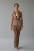 After Dark shredded knit maxi with open back
