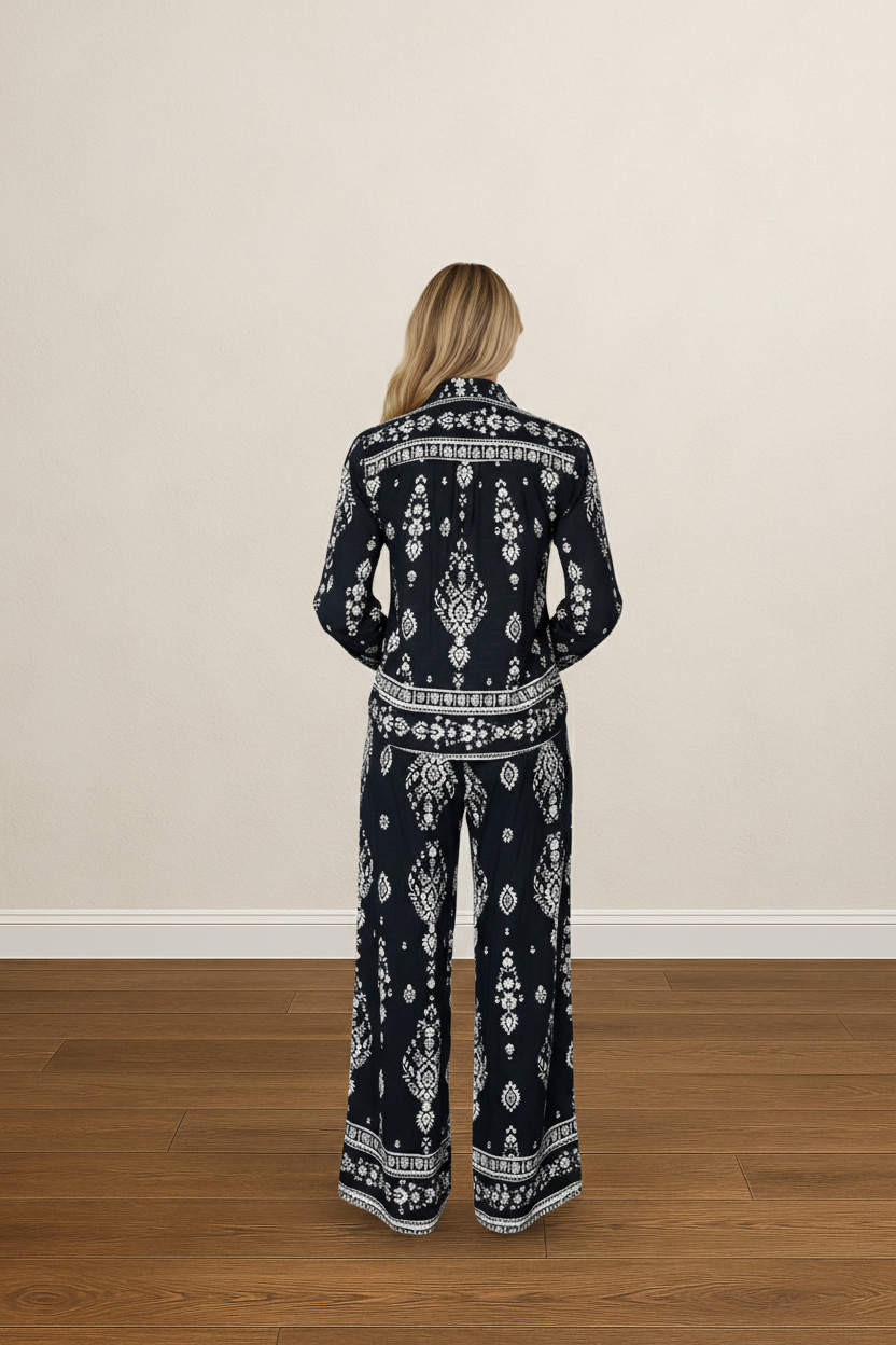 PAISLEY DRIFT WIDE LEG TWO PIECE SET