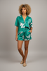 Floral print two-piece shorts and button-down top set