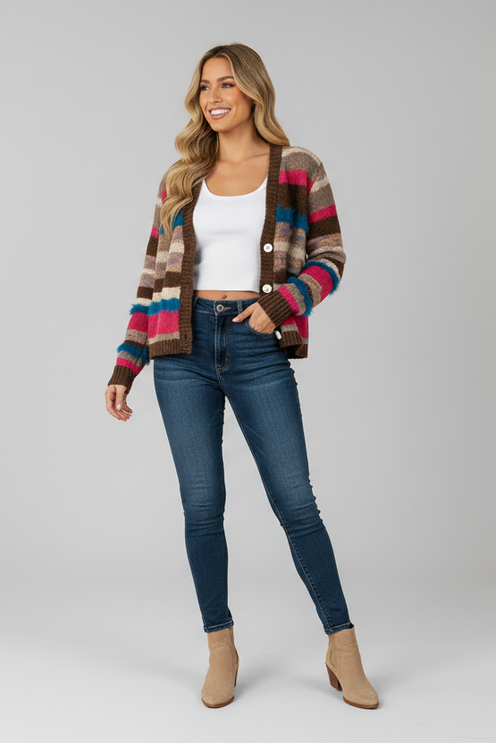 Paintbox Roux stripes sweater cardigan