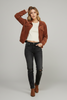 Corduroy bomber jacket styled